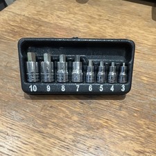 Snap On Stubby Allen Key Socket Set 3-10mm 1/4 And 3/8 Drive