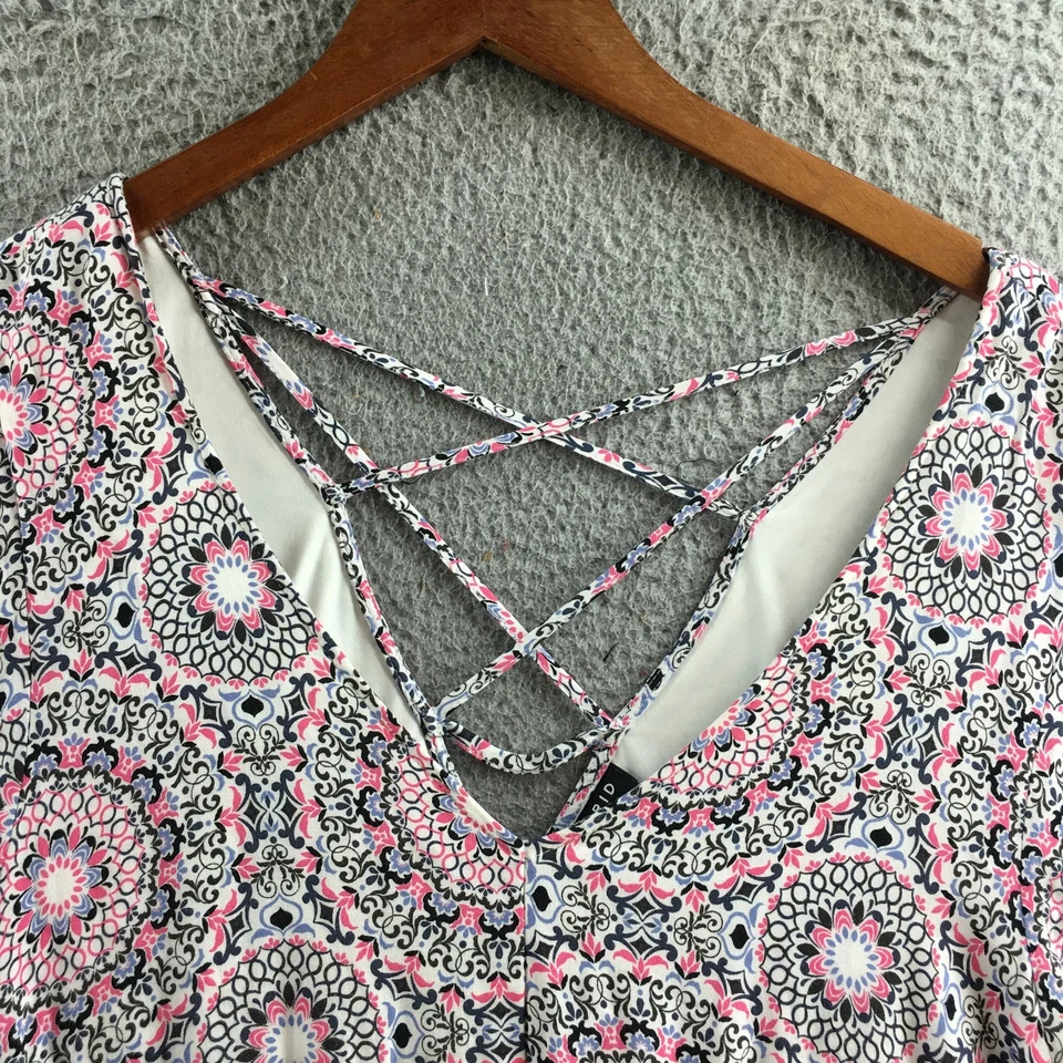 Torrid мини Challis Skater платье женщин 3 многоцветный геометрический принт короткий рукав - Изображение 3 из 4