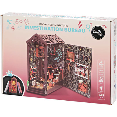 DIY Book Nook Set   Miniaturhaus-Bücherständer mit LED-Beleuchtung 3D-Holzpuzzle
