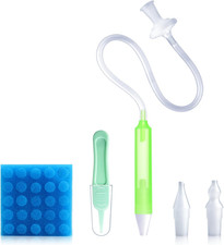 Baby Nasal Aspirator Nasal Congestion Relief with 25 Hygiene Filters 2 Silicone