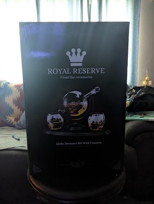 Royal Reserve Globe Decanter Set With Coasters