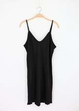 ENZA COSTA Adjustable Spaghetti Straps Slip Dress Black S 1 195 C1 273