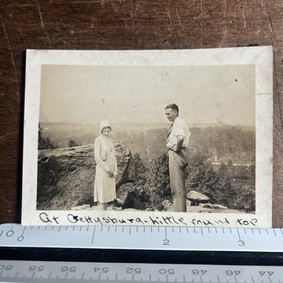 Antique Photograph Snapshot Gettysburg Pa Little Round Top Seen - A1