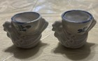 Pfaltzgraff Yorktown Egg Cups Chicken Hen Stoneware Blue Scroll Set of 2 — photo 5