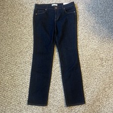 NWT LOFT Womens Modern Straight Denim Jeans Size 30 10 P Dark Wash Classic