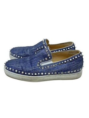 Christian Louboutin Slipper Schuhe Sneaker Nieten EU 42 US 9 Navy Authentic