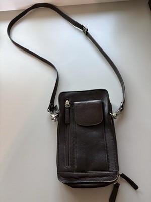 Osgoode Marley Small Travel Pack Multi Compartment Brown Crossbody Bag Leather