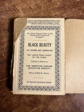 Black Beauty by ANNA SEWELL  First US Edition 1890 Animal Rights Horses HC 1st