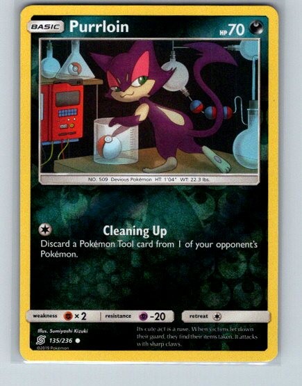 Purrloin 135/236 Common Unified Minds Pokemon Reverse Holo Near Mint