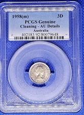 1958 M Australia 3 Pence PCGS