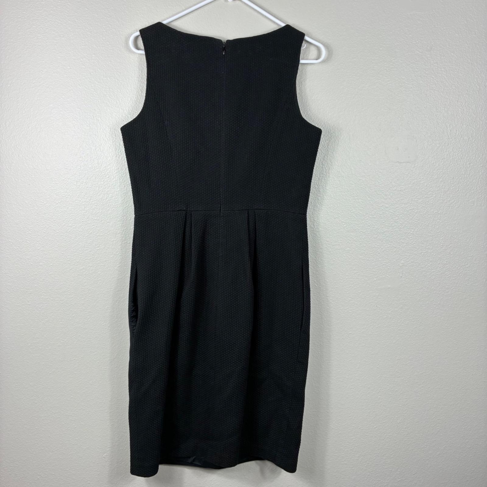 VTG 90s David Meister Textured Black Cocktail Dress Bow Detail SZ 8 Minimalist