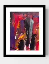 GUAJARDO Original Abstract Expressionism Cityscape 12X9 Paper Signed Art