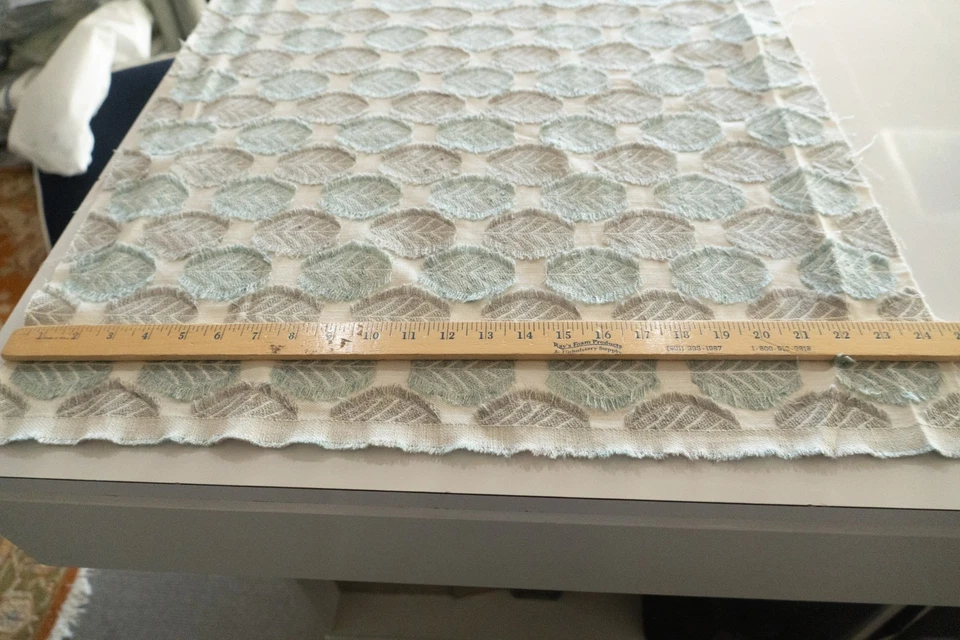 Designer Carole fabrics Excess Energy Spa embroidered Fabric remnant 25" - Image 4 of 4