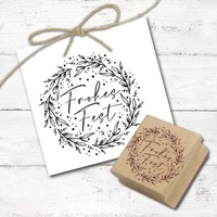Motivstempel Frohes Fest Mistel Weihnachtskranz Advent Stempel Mistelzweig Ø68Mm
