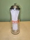 Coca-Cola Vintage Diner-Style Glass Straw Dispenser Holder