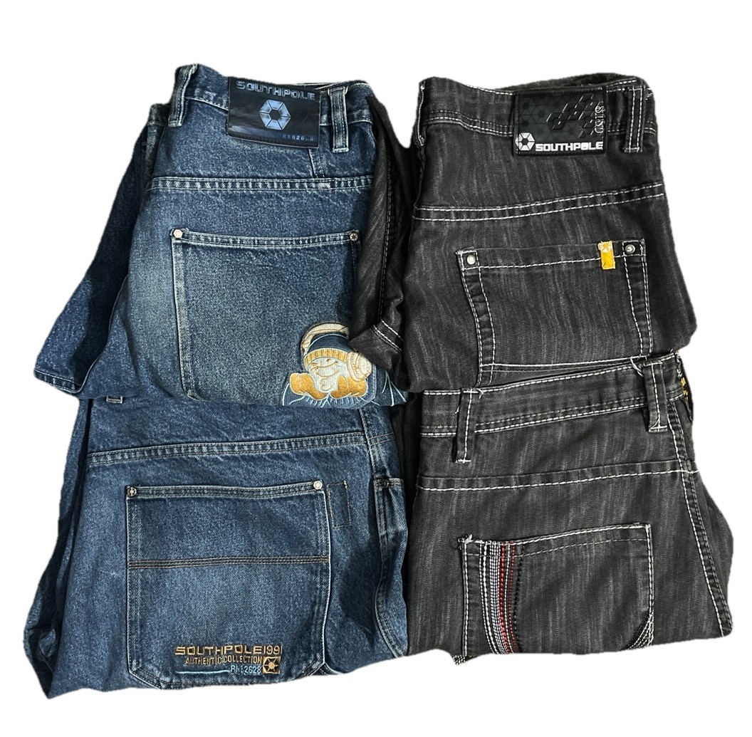vtg y2k Southpole baggy skater jeans lot of 4 3 jeans 1 shorts size 38 and 32