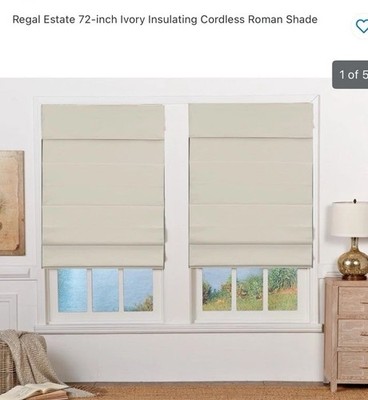 Regal Estate 35 X 72-inch Ivory  Roman Cellular Shades ￼