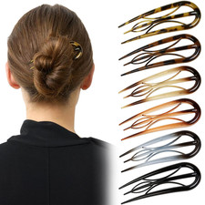French Hair Pin for Women, 6 Pcs U-Shaped French Pin Flat Hair Clips Strong Ho