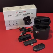 Clip-On TikTalkPro Wireless Lavalier Microphone w/Case AI Noise Reduction