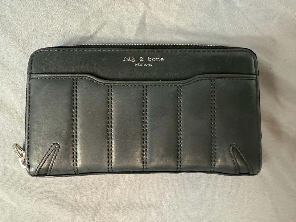 Cartera continental clásica de cuero negra Rag & Bone Foto 2 de 4