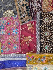 Sari scrap bag. heavily and sparkly embellished  pieces set L
