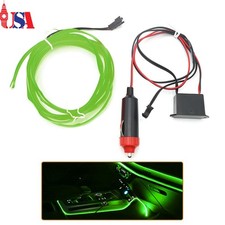 Vehicle Neon 2M Green Cold Light Lamps Led Strip With Cigarette Lighter For BMW