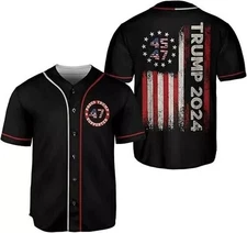 Trump Jersey for Men Trump 2024 American Flag Shirt Trump 47 Baseball Jersey_awg