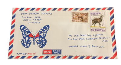 Addis Ababa Ethiopia Butterfly Airplane Images 2002 2006 Set of 2 Envelopes EE