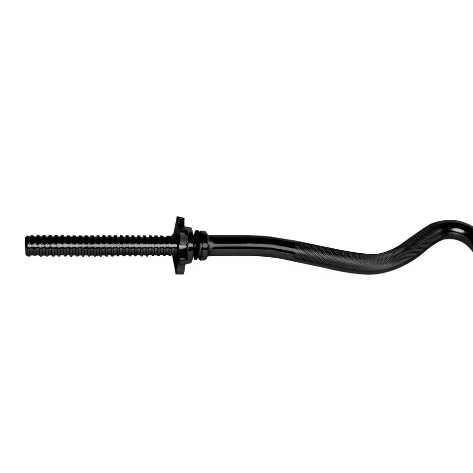 Barbell Standard 1-Inch Threaded Solid Super Curl Bar, Black - Image 4 of 4