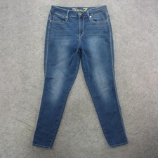 Seven7 Jeans Womens 12 Blue High Rise Skinny Stretch Denim Distressed Style