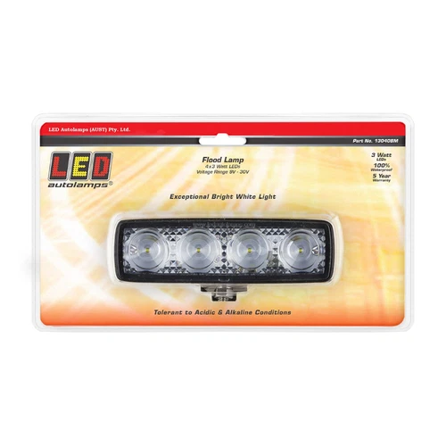 LED Autolamps 13040BM 12 Watt Compact Flood Lamp, Black Alloy Base - Picture 4 of 4
