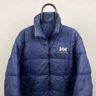RARE Vintage Helly Hansen Reversible Down Puffer Jacket Youth Large Blue