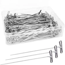 100/200Pcs Sewing T Pins 2" Stainless Steel Wig Pin Long Straight Craft Knitting