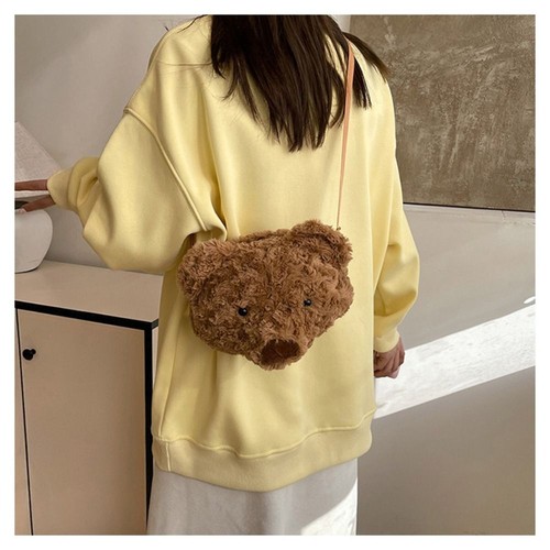 Large Capacity Bear Doll Handbag Plush Bear Tote Bag Shoulder Bag Kids Girls - Picture 11 of 14