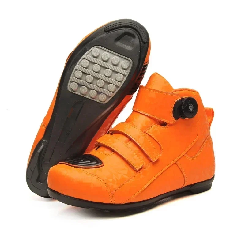 Botas de motocicleta para hombre transpirables anti-caída ciclista carretera carreras zapatos reflectantes Foto 2 de 4