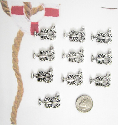 NEW-20  TIBETAN SILVER LOBSTER CHARMS-NICE
