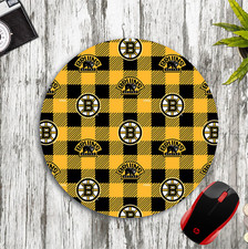 BOSTON BRUINS PATTERN CUSTOM 8" ROUND NEOPRENE PC DESK MAT MOUSEPAD B2S FUN