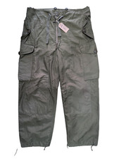Canadian Army Vintage OD Green Mens Windproof Trousers Size 34W/27L" #546