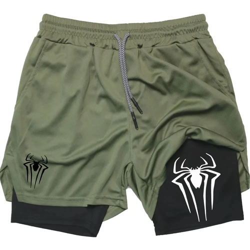 Performance Shorts Men Spider Printed GYM Casual Sports Compression Shorts - Picture 5 of 7