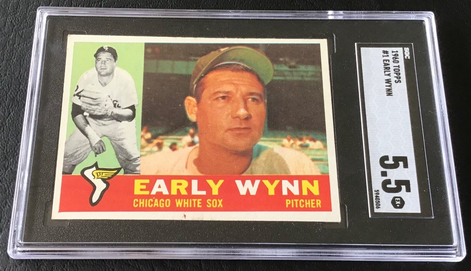 1960 Topps Baseball Trading Card #1 Early Wynn  SGC 5.5 EX+