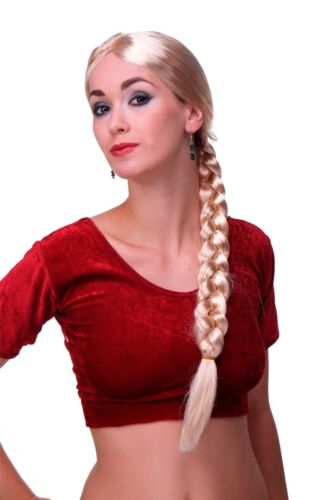 Damen Perücke Karneval Fasching Rapunzel lang blond geflochtener Zopf Per-P02 - Bild 1 von 1