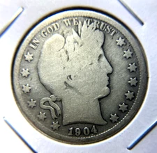 LOW MINT 1904-S Barber Half Dollar VG Better Date/Mint. 90% Silver.