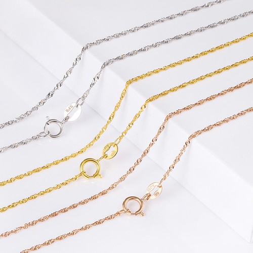 Au750 Solid 18k Gold Chain Woman Luck 
