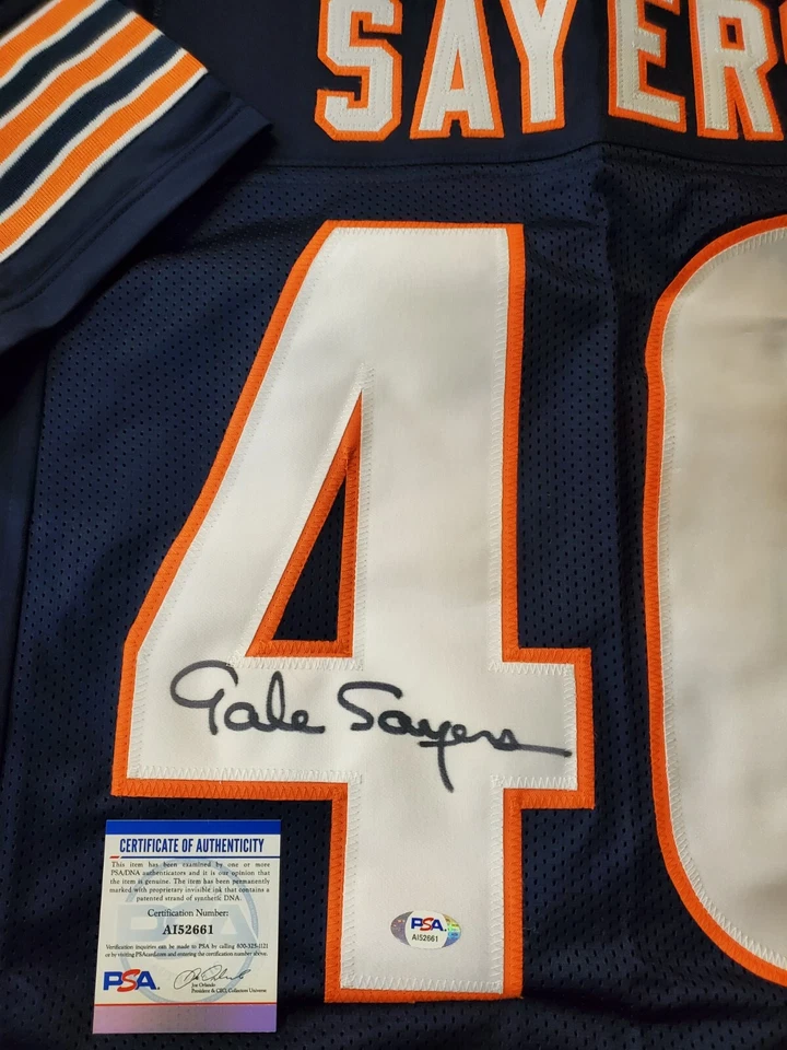 CHICAGO BEARS GALE SAYERS AUTOGRAPHED SIGNED JERSEY PSA COA - Image 2 of 3