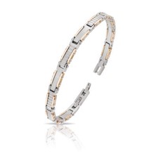 Bracciale uomo in acciaio con particolari rosè ARKANO BAC114R