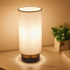 Table Lamp, Bedside Nightstand Lamp, Simple Desk Lamp, Cylinder Table White