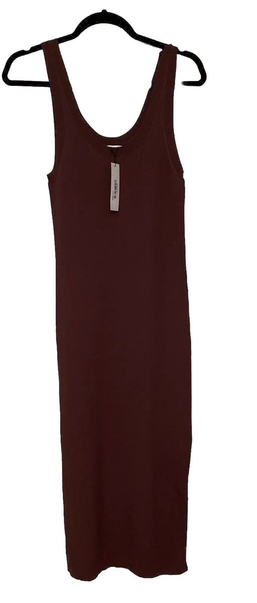 Sweater Tank Dress The Drop Womens M Medium Yasmin Rib Midi Brown | eBay