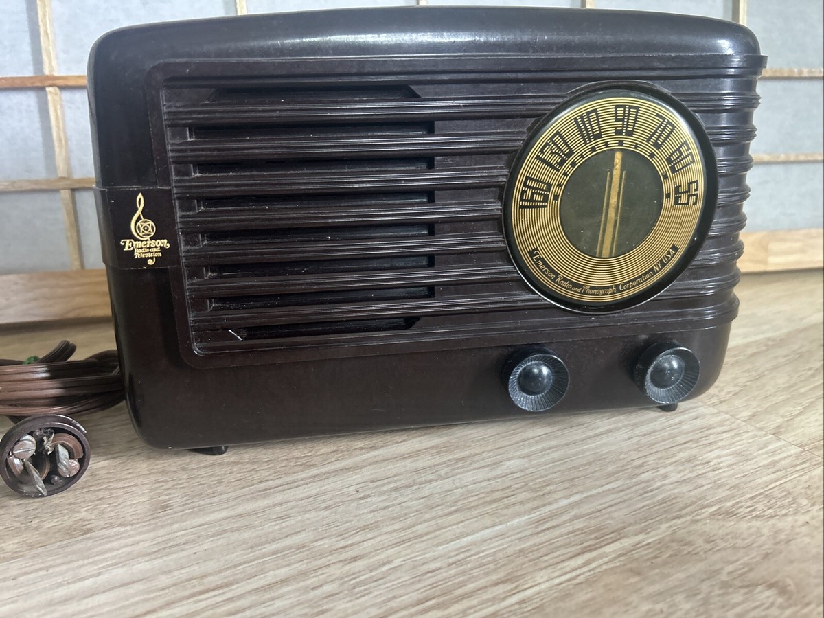 レア　廃盤品　TELEPHONE 　テレホンボックス　木製 Vtg 1948-49 Emerson Tube Radio 594 And Phonograph Corp. NY USA