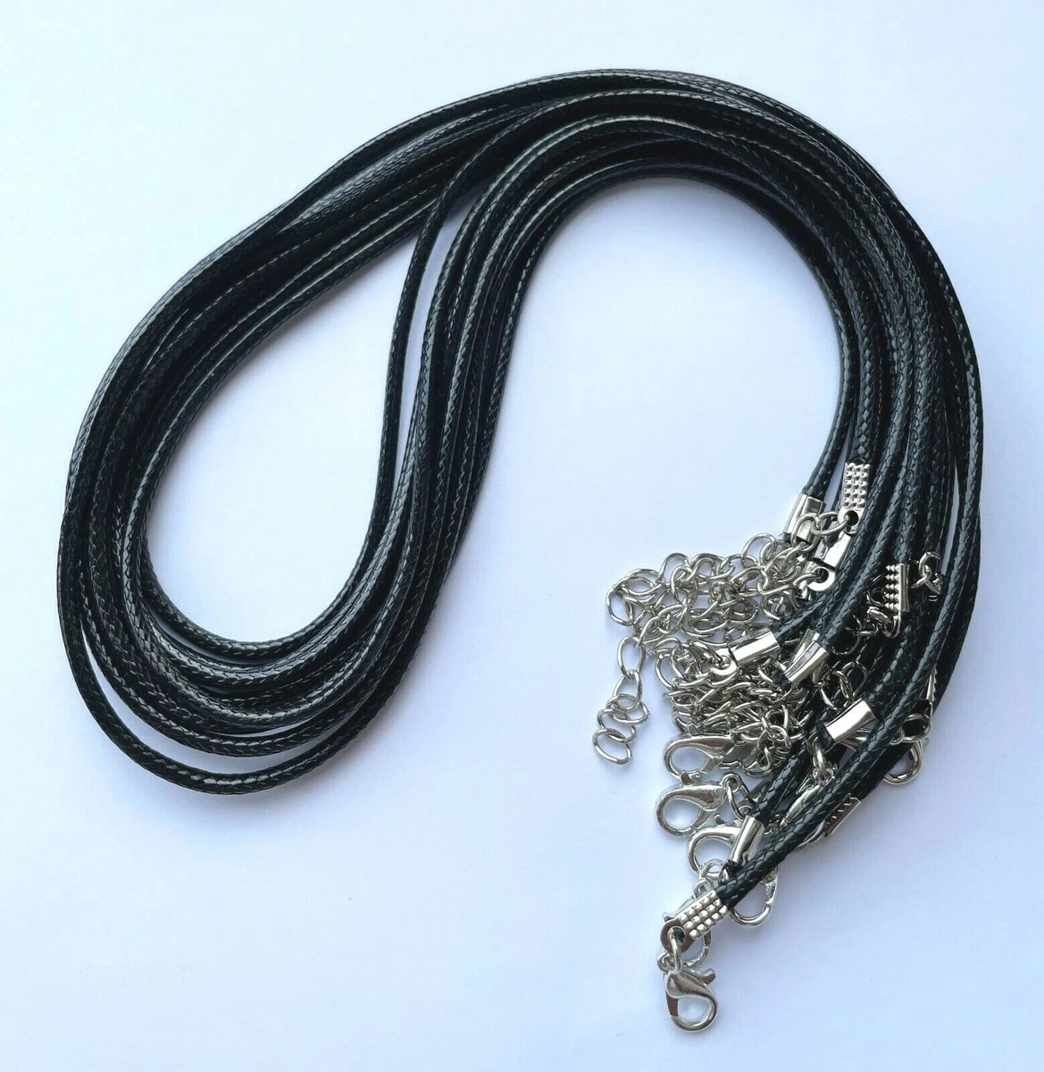 10pcs Faux Leather Necklace Cord With Clasp 2mm Thick x 17