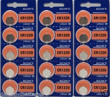 15 PCS SONY CR1220 1220 LITHIUM 3V BUTTON COIN CELL WATCH BATTERIES